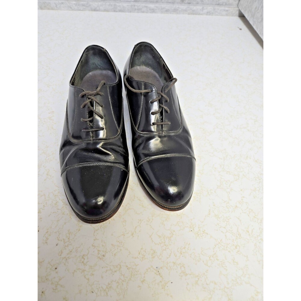 Stafford Executive Cap Toe Oxford Dress Shoes Mens 9.5 EEE Black Lace Up Leather